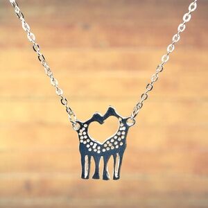 Indio Jewelry New Giraffes Forming a Heart Pendant Necklace #224